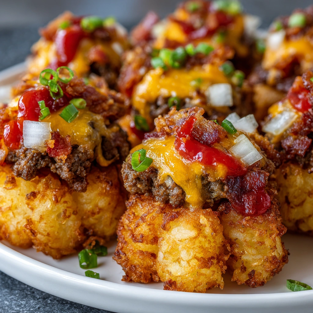 Bacon Cheeseburger Stuffed Tater Tot Cones You’ll Love!