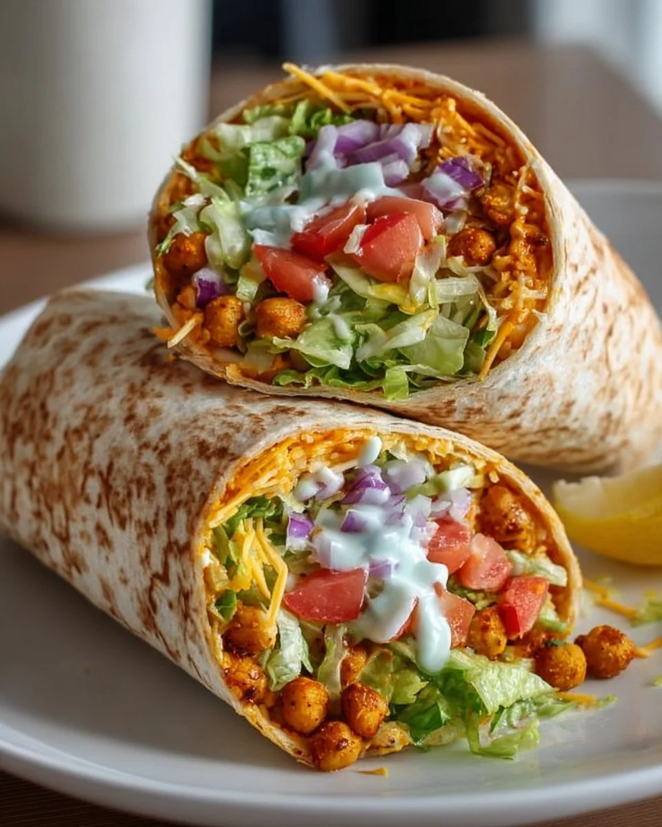 15-Minute Buffalo Chickpea Wraps