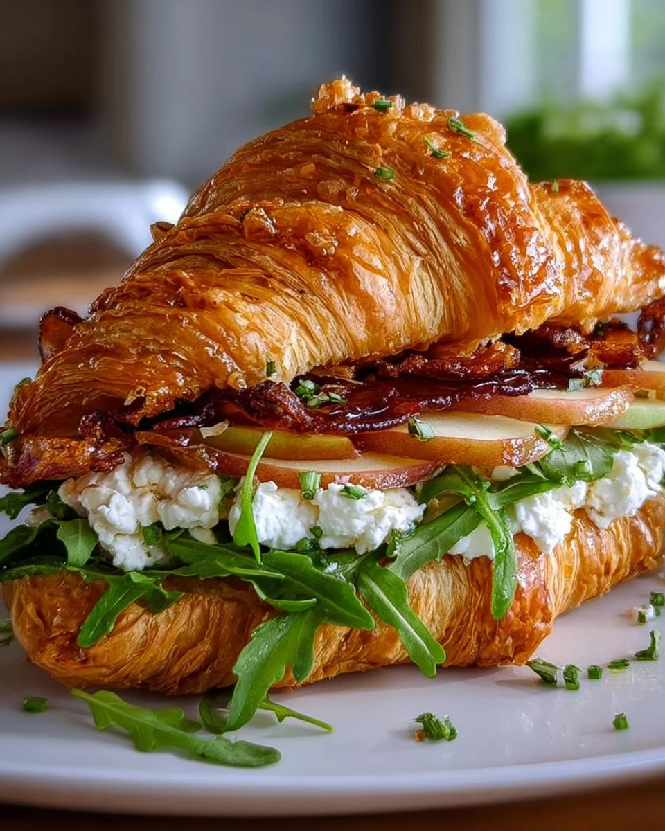 Apple &amp; Goat Cheese Croissant Sandwich: A Tasty Delight!