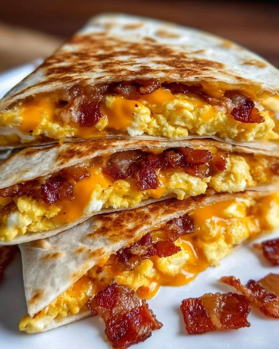 Bacon Egg and Cheese Breakfast Quesadillas