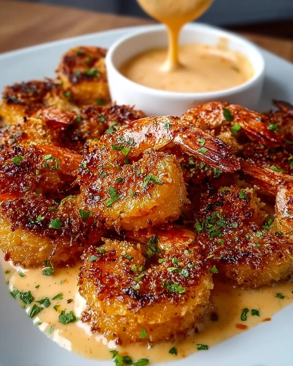 Baked coconut shrimp served with sweet chili mayo dip
