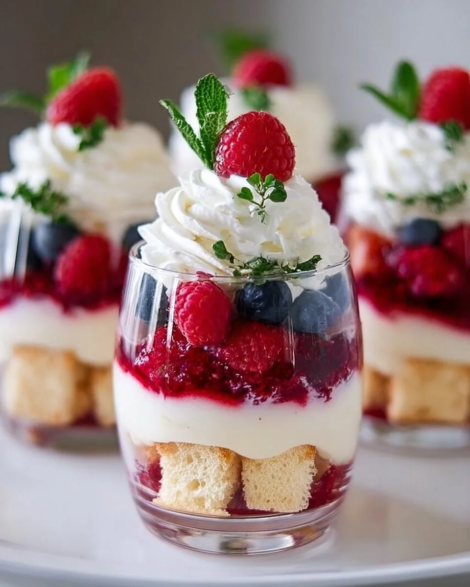 Delightful Mini Trifles with Fresh Fruits and Cream
