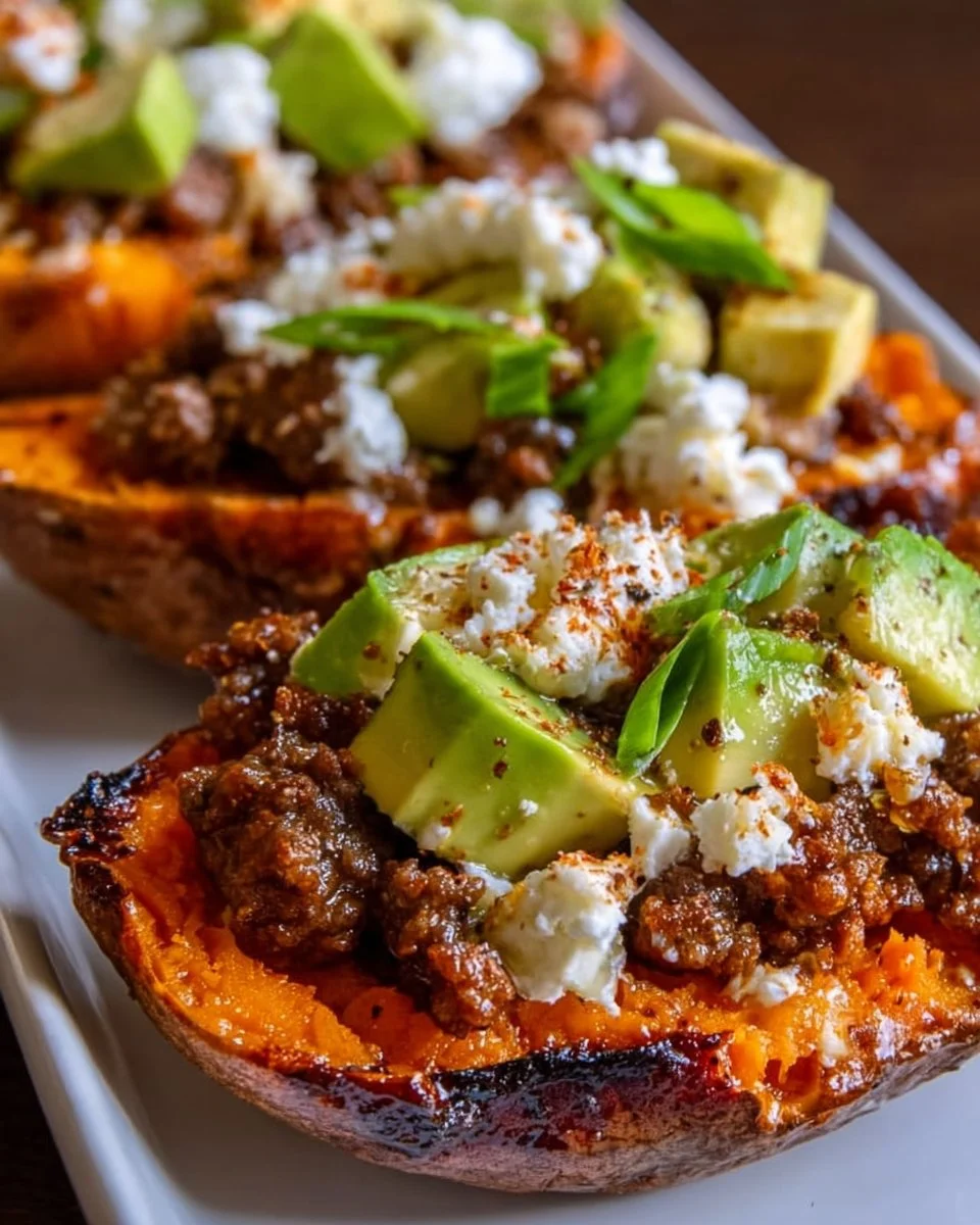 Hot Honey Beef &amp; Sweet Potato Boats