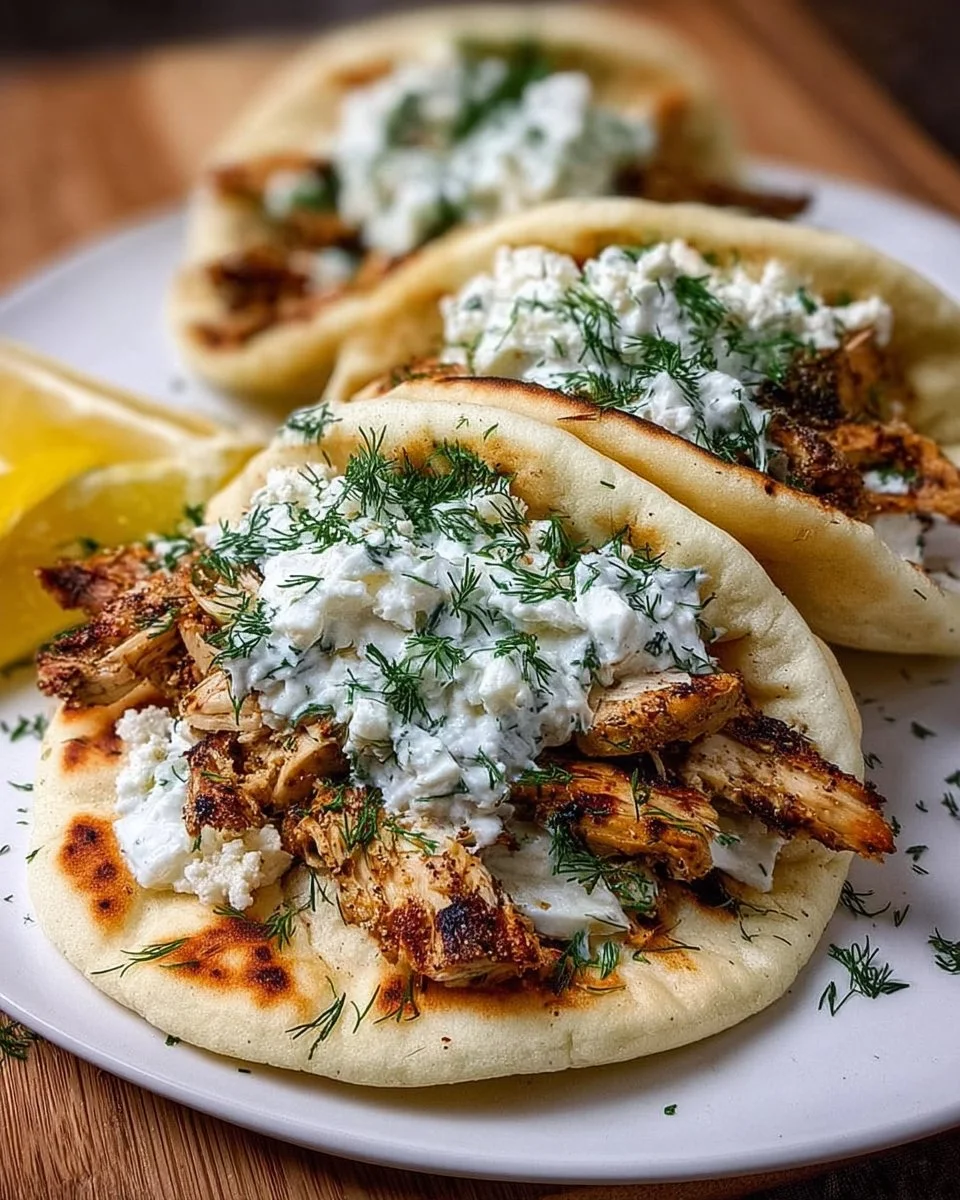 Mediterranean Chicken Gyros with Creamy Feta Tzatziki