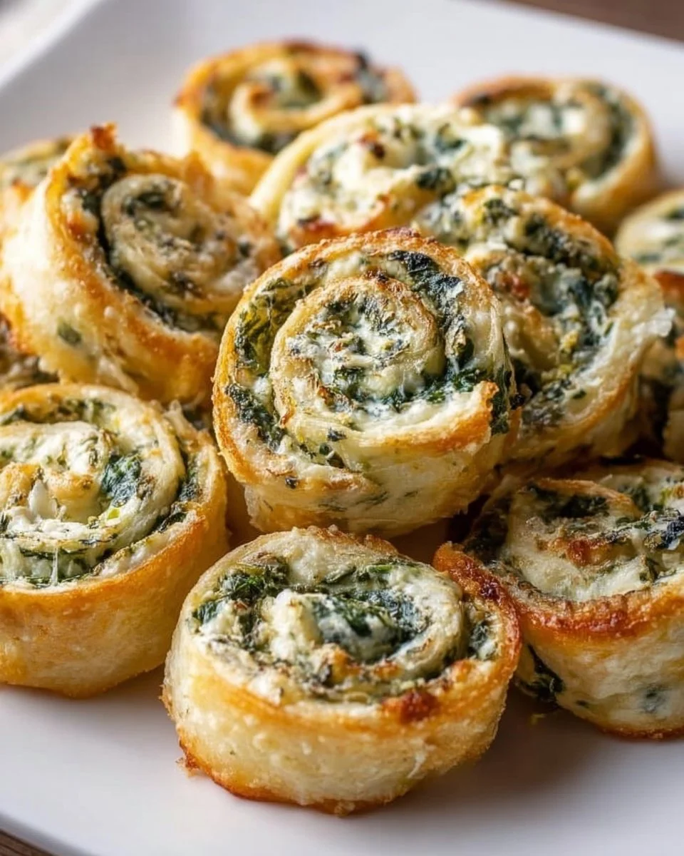 Spinach Dip in Bite-Sized Pinwheels
