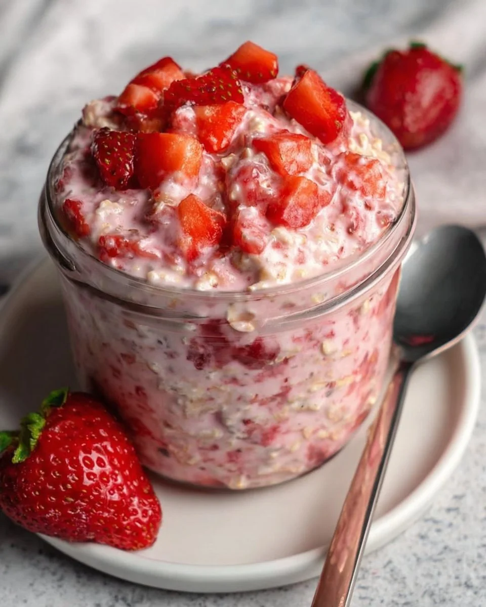 Strawberries and Cream Overnight Oats