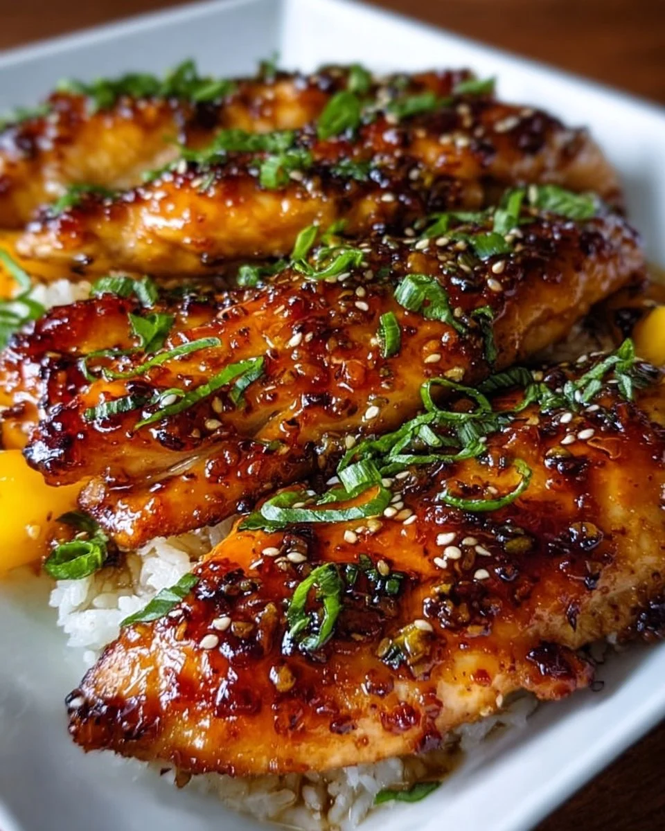 Sweet &amp; Savory Asian Mango Glazed Chicken Twists