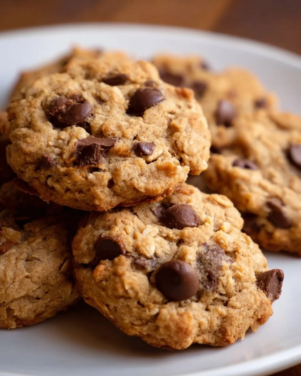 5-Ingredient Peanut Butter Oatmeal Chocolate Chip Cookies