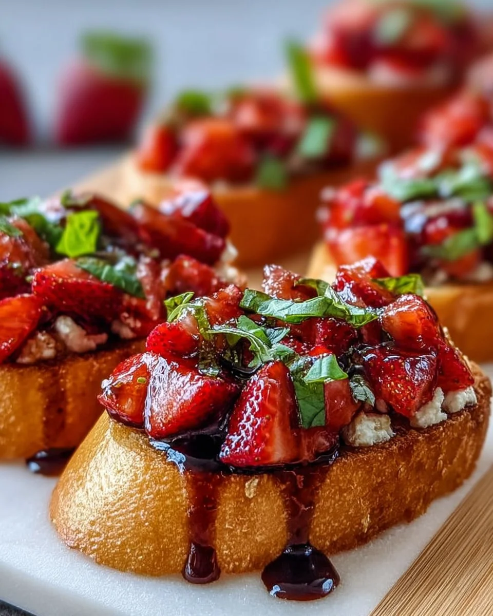 Balsamic Strawberry Bruschetta Toasts