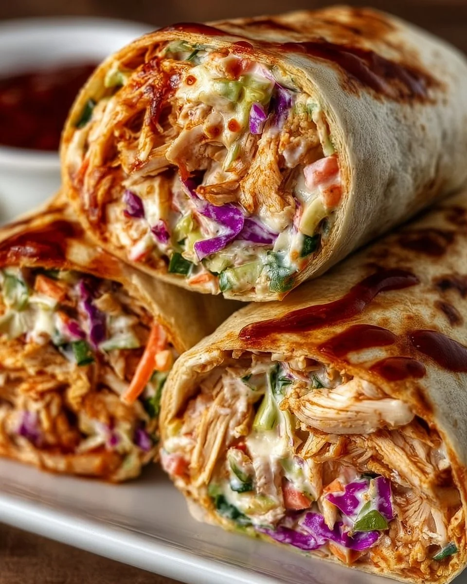 BBQ Chicken Coleslaw Wraps