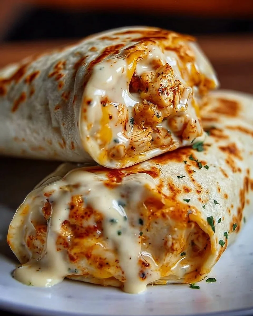 Cheesy Garlic Chicken Wraps