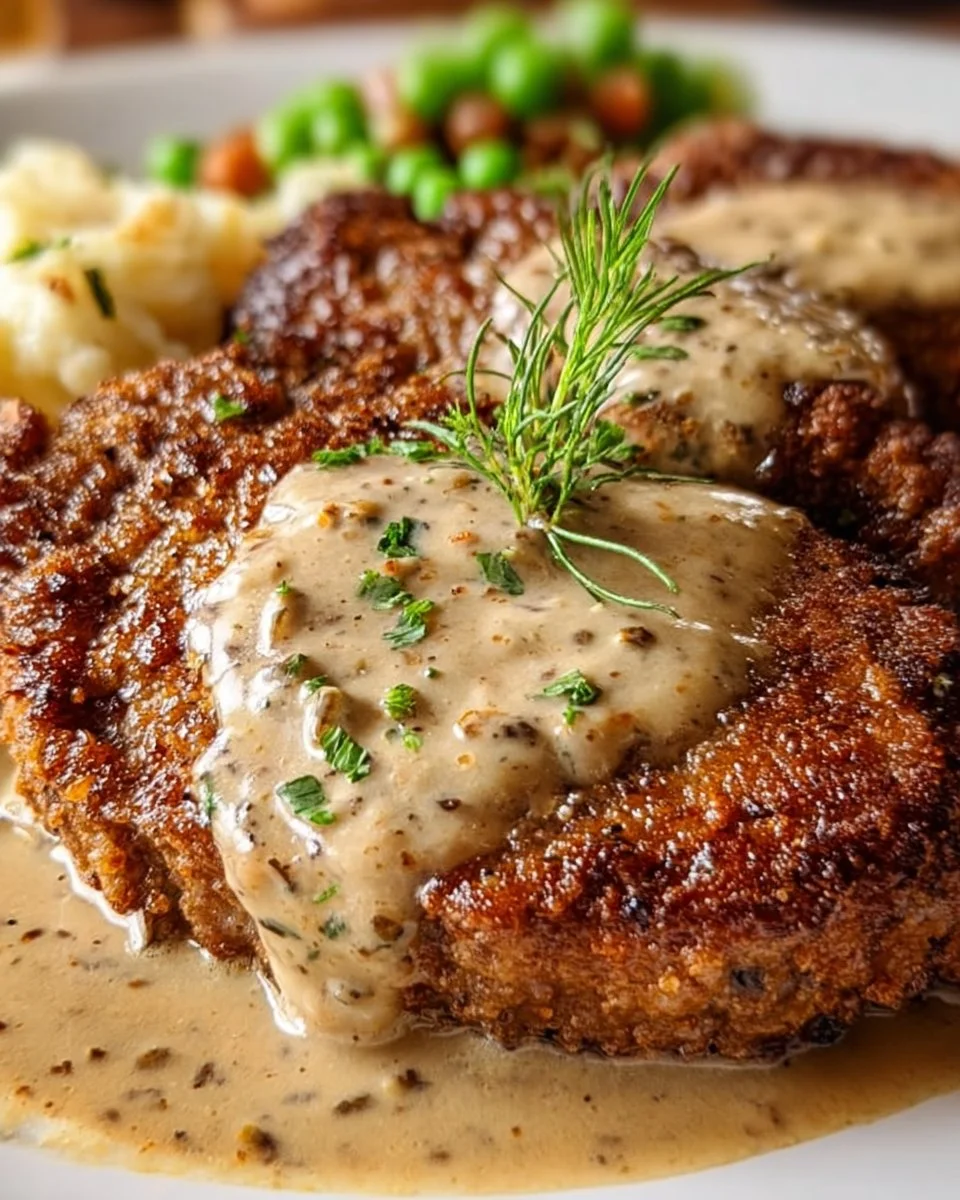Fried Steak with Creamy Gravy