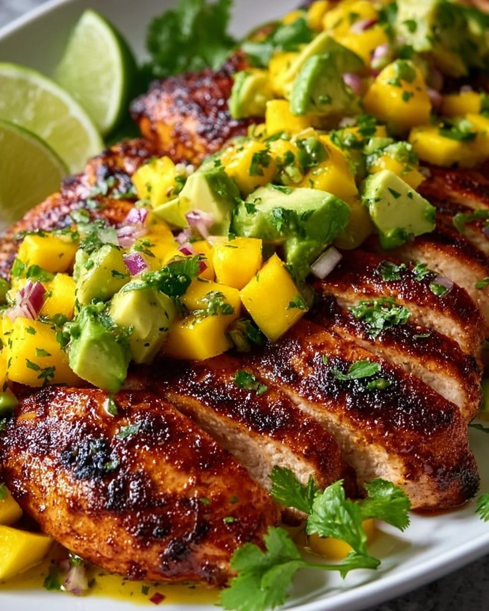 Grilled Chicken with Mango Avocado