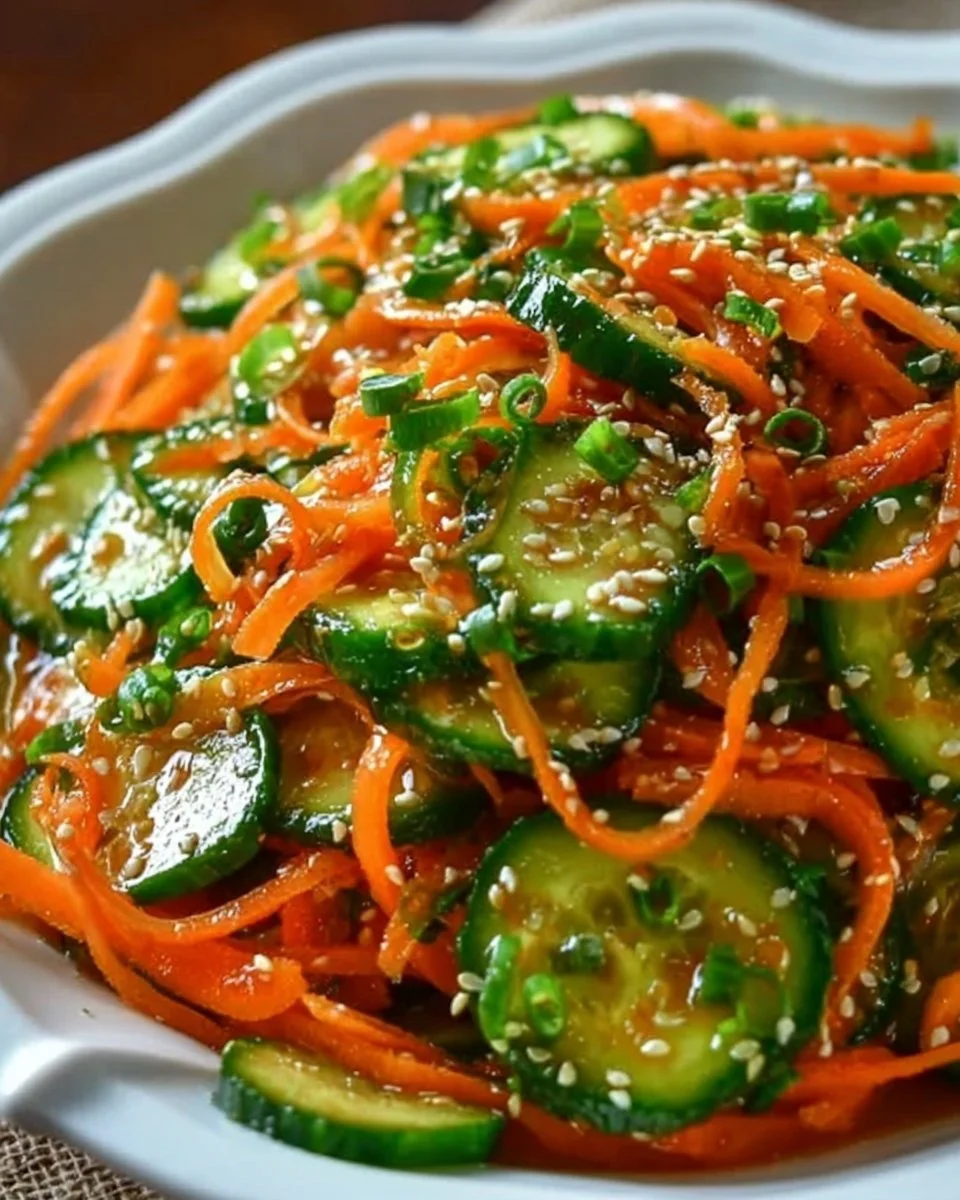 Healthy Sesame Carrot Cucumber Salad