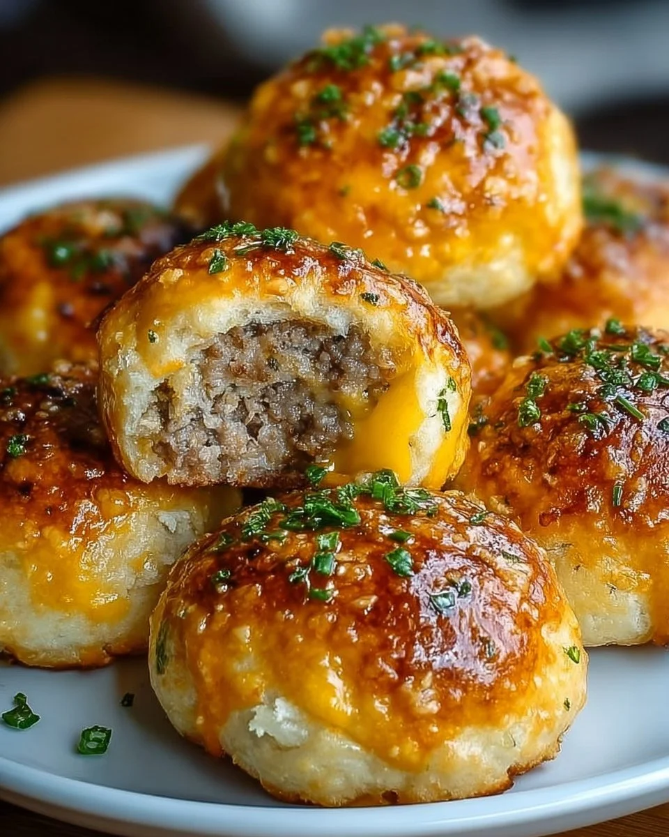 Irresistibly Cheesy Garlic Parmesan Cheeseburger Bombs