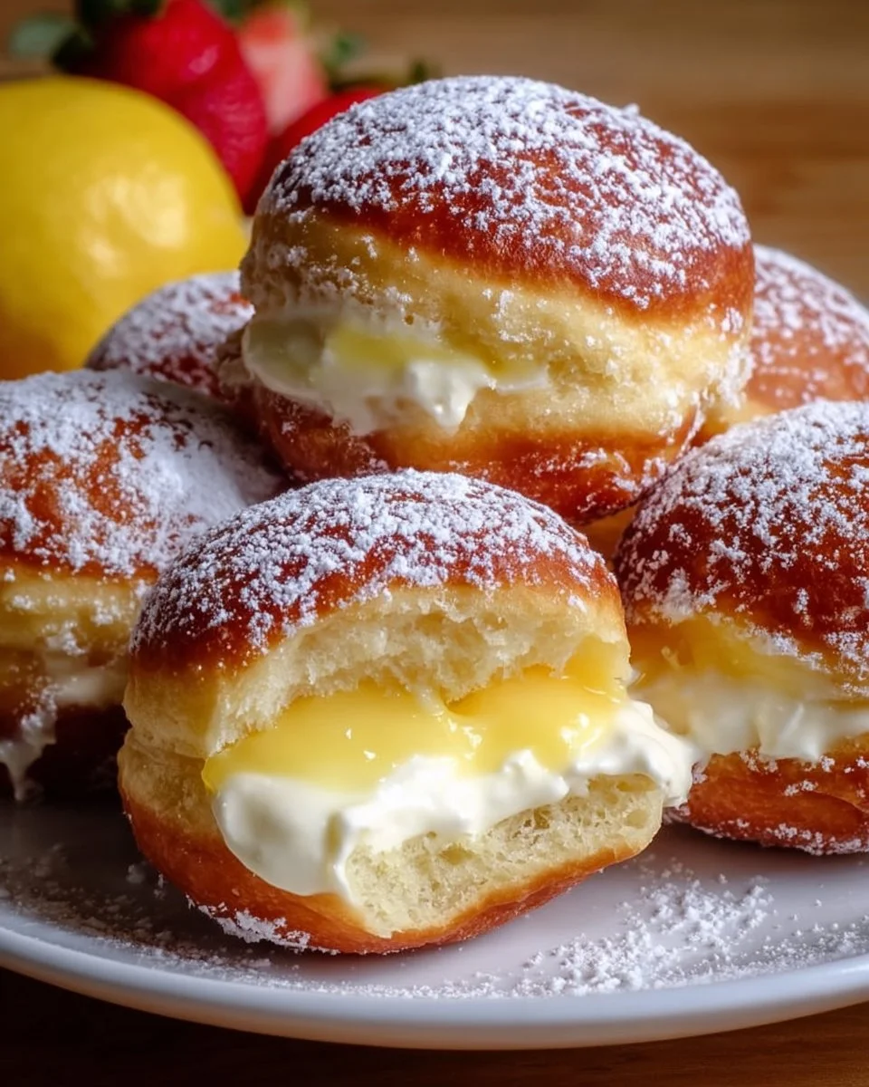 Lemon Cream Filled Donuts