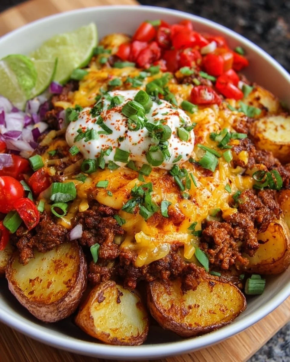 Loaded Fiesta Potato Bowls: Crispy &amp; Cheesy Dinner Fun