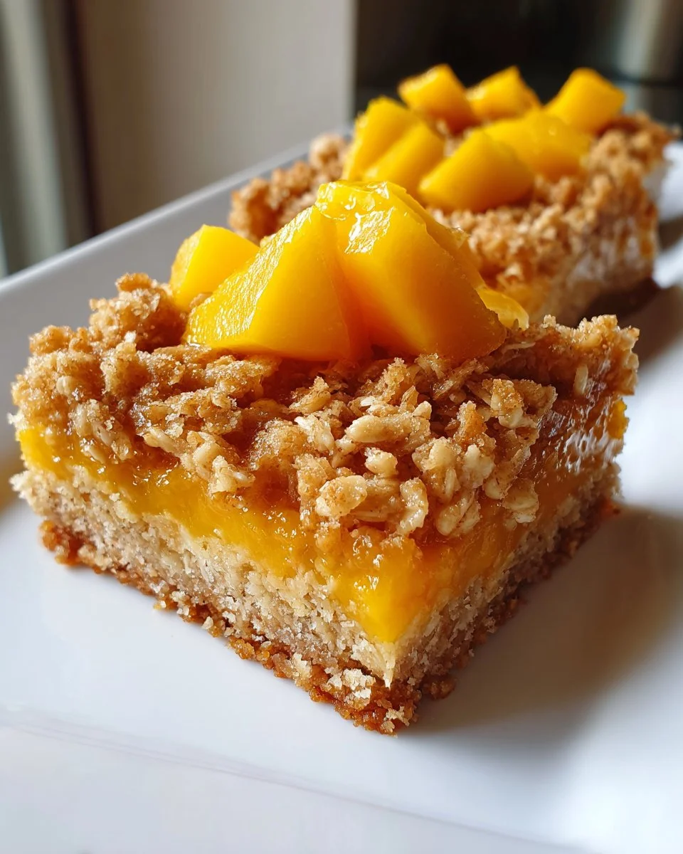 Mango Oatmeal Crumble Bars