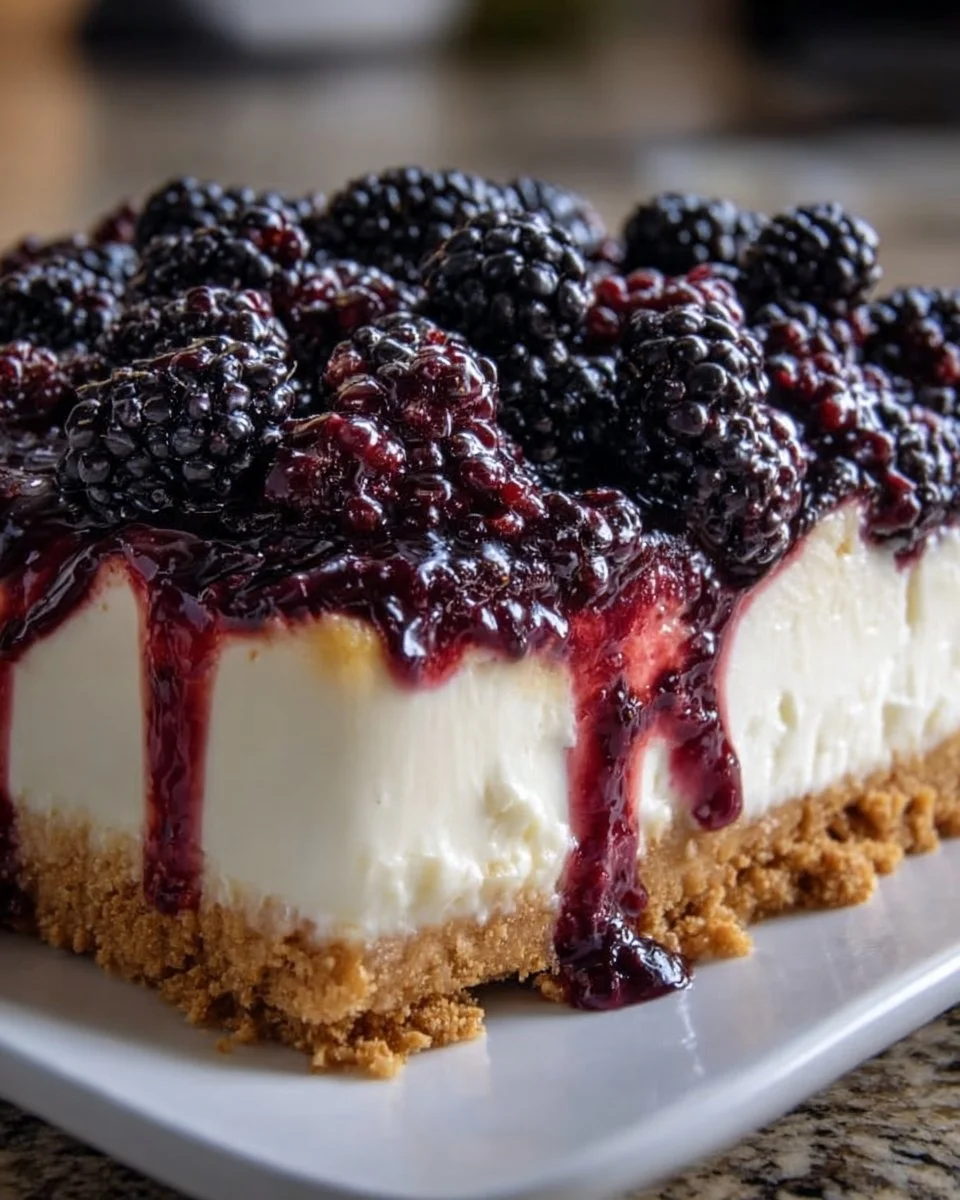 No Bake Blackberry Cheesecake