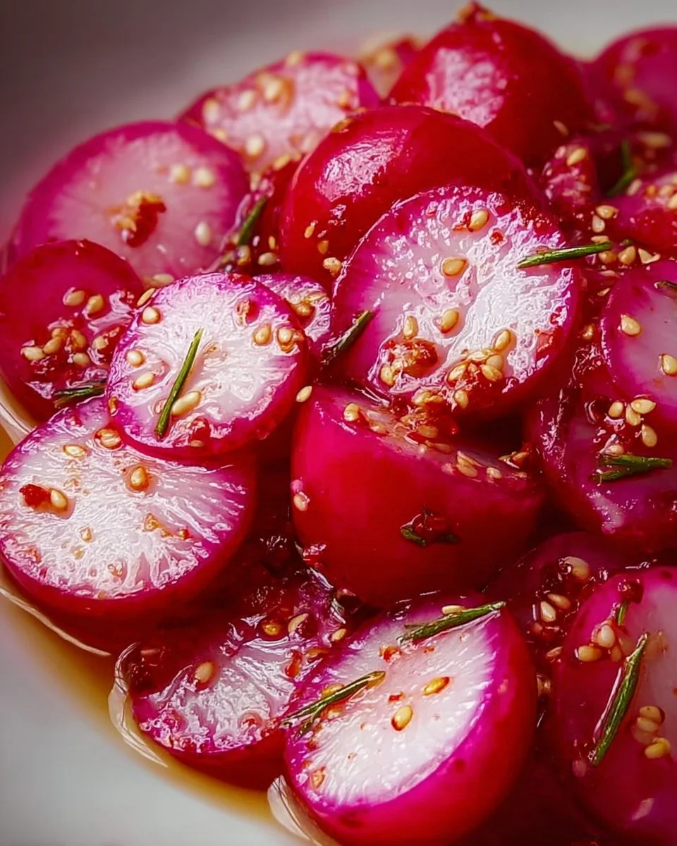 Homemade pickled radishes in a jar, ready to enhance your meals