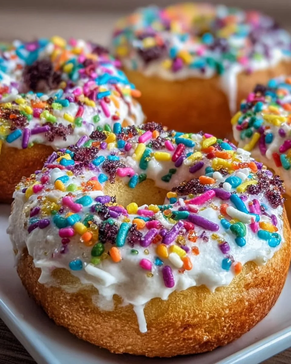 Rainbow Sprinkle Protein Bagels