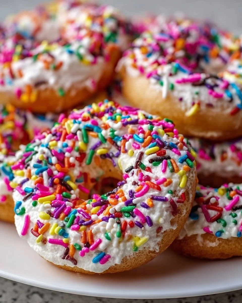 Rainbow Sprinkle Protein Bagels