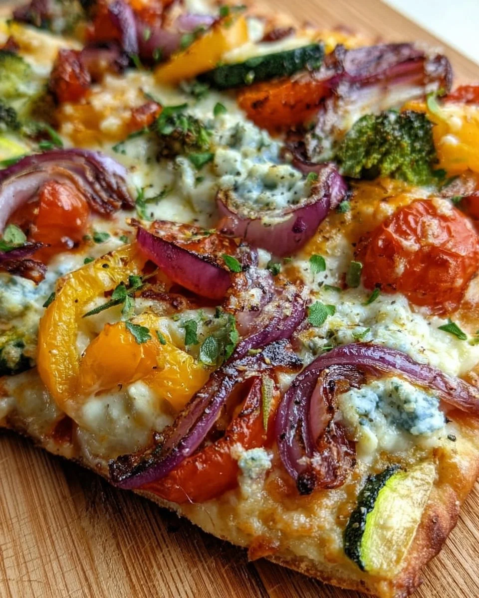 Rainbow Veggie Flatbread Pizza