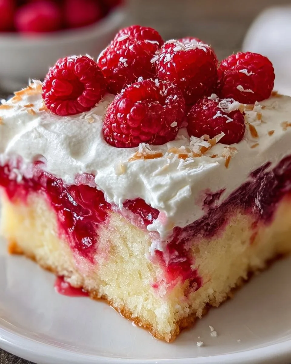 Raspberry Zinger Poke Cake
