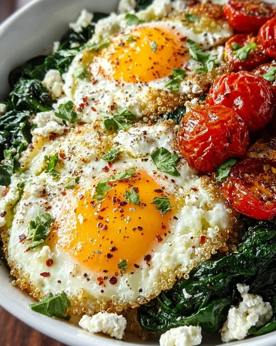 Spinach Feta Breakfast Bowl