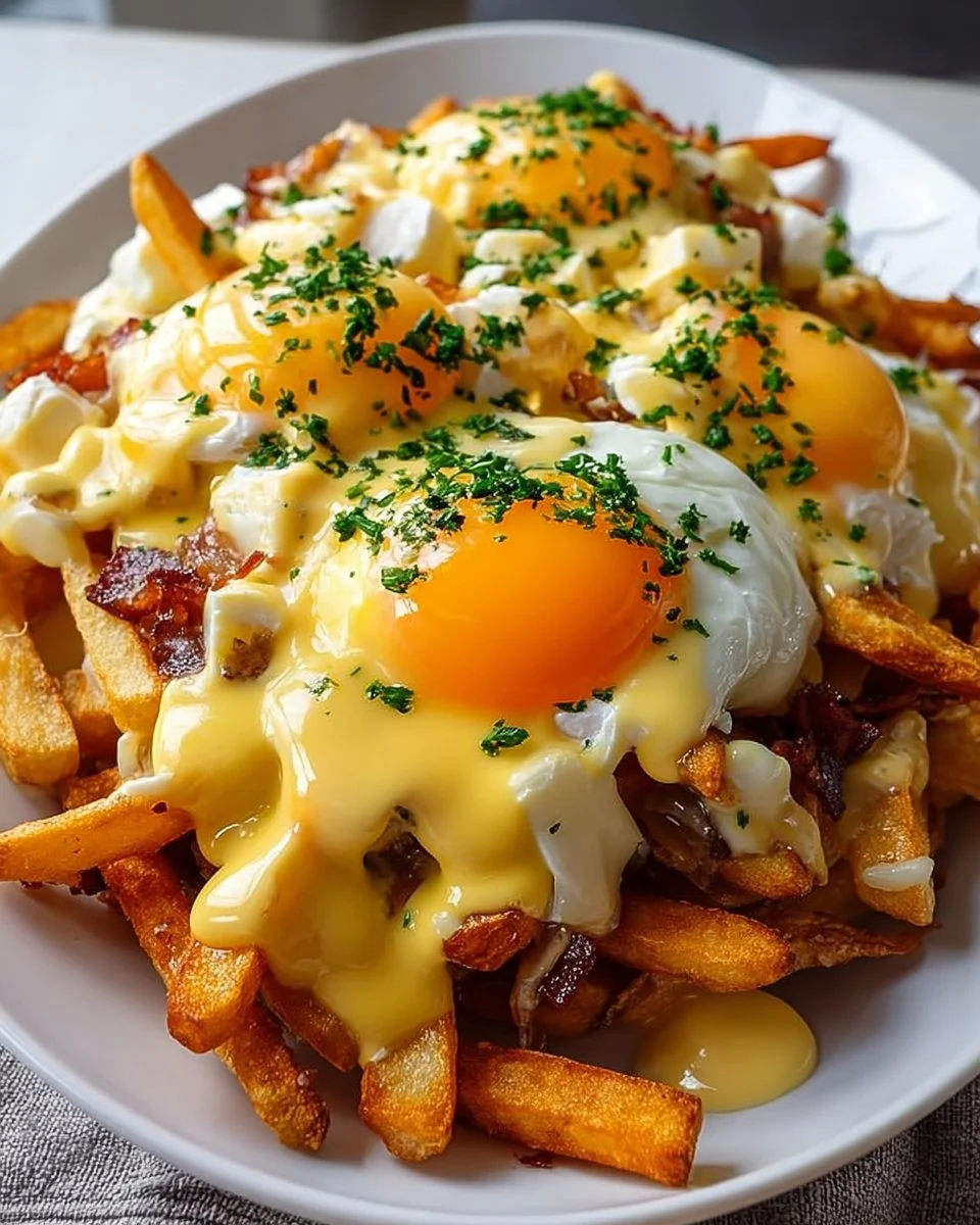 Ultimate Breakfast Poutine with Creamy Hollandaise Sauce