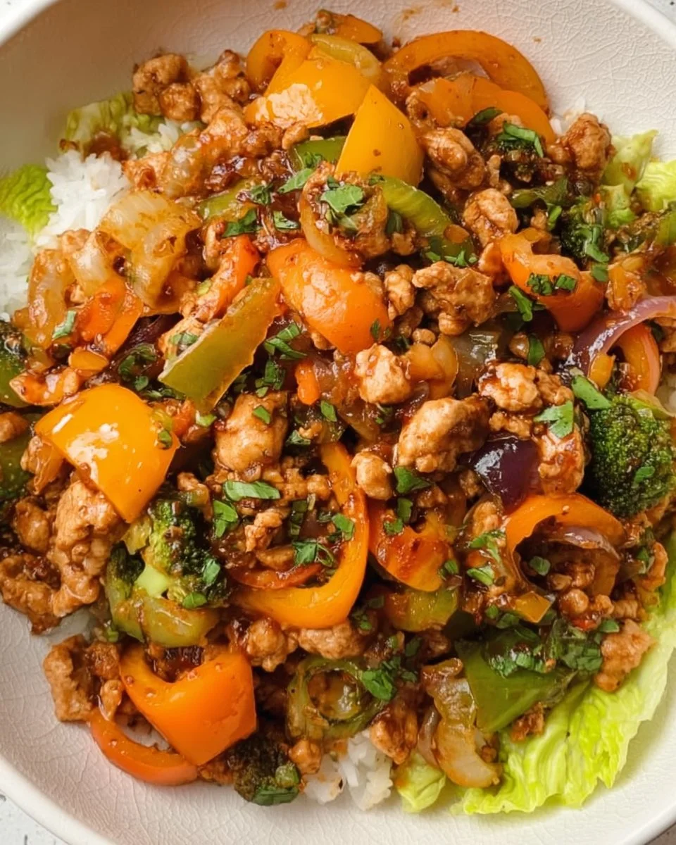 Asian Ground Chicken Stir Fry