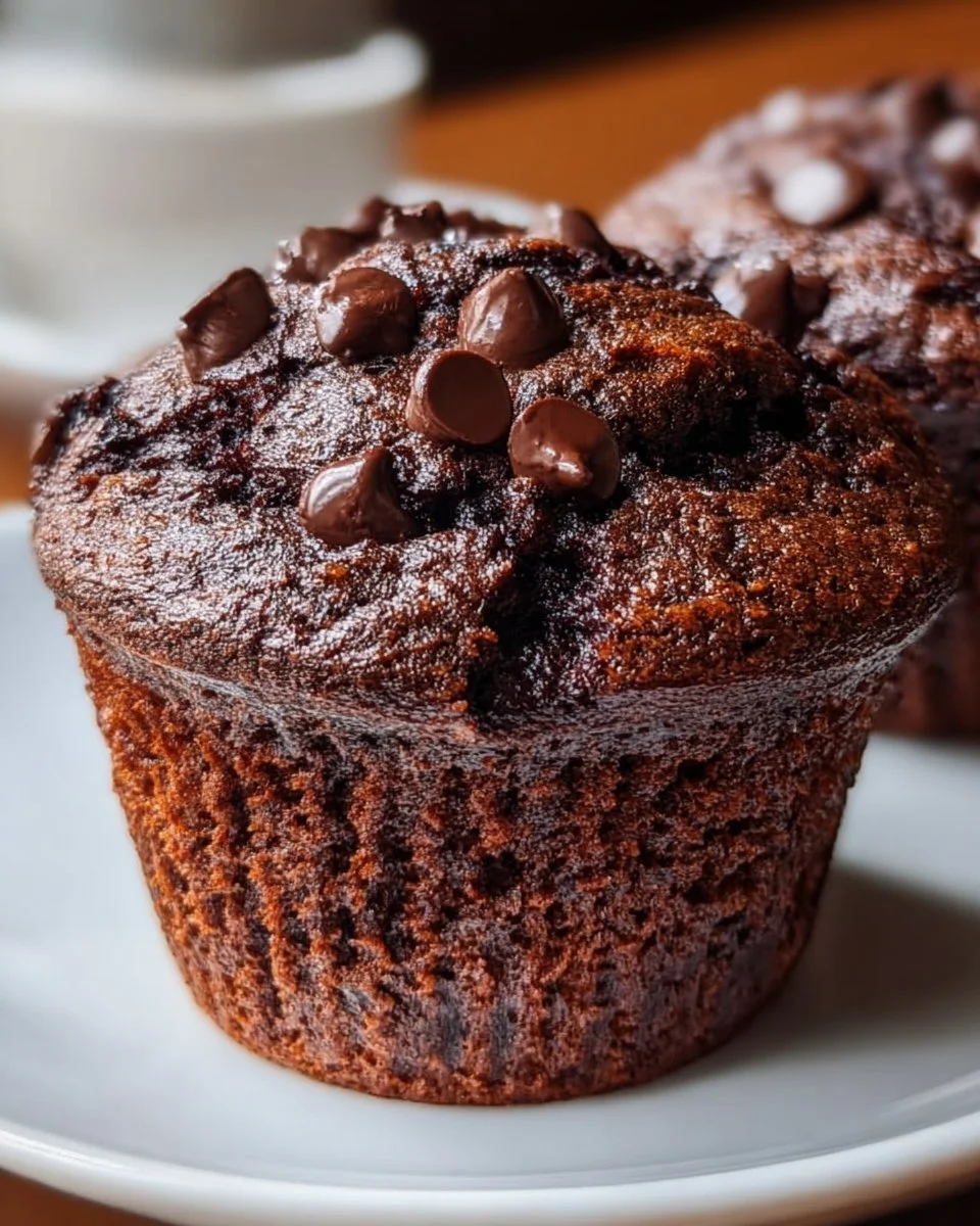 Chocolate Sourdough Muffins