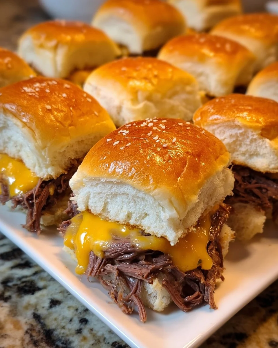 Crock Pot Beef Cheddar Sliders