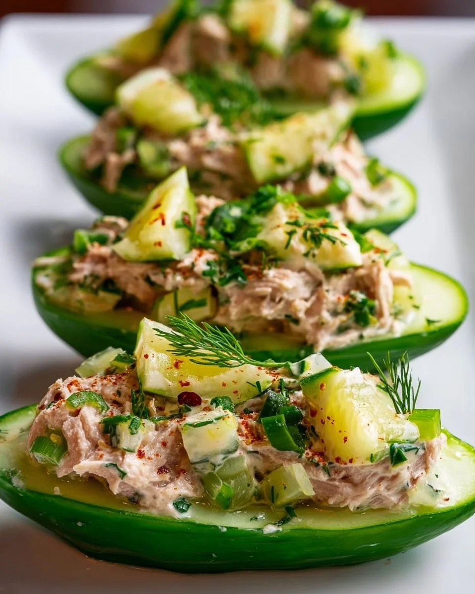 Fresh Tuna Cucumber Boats