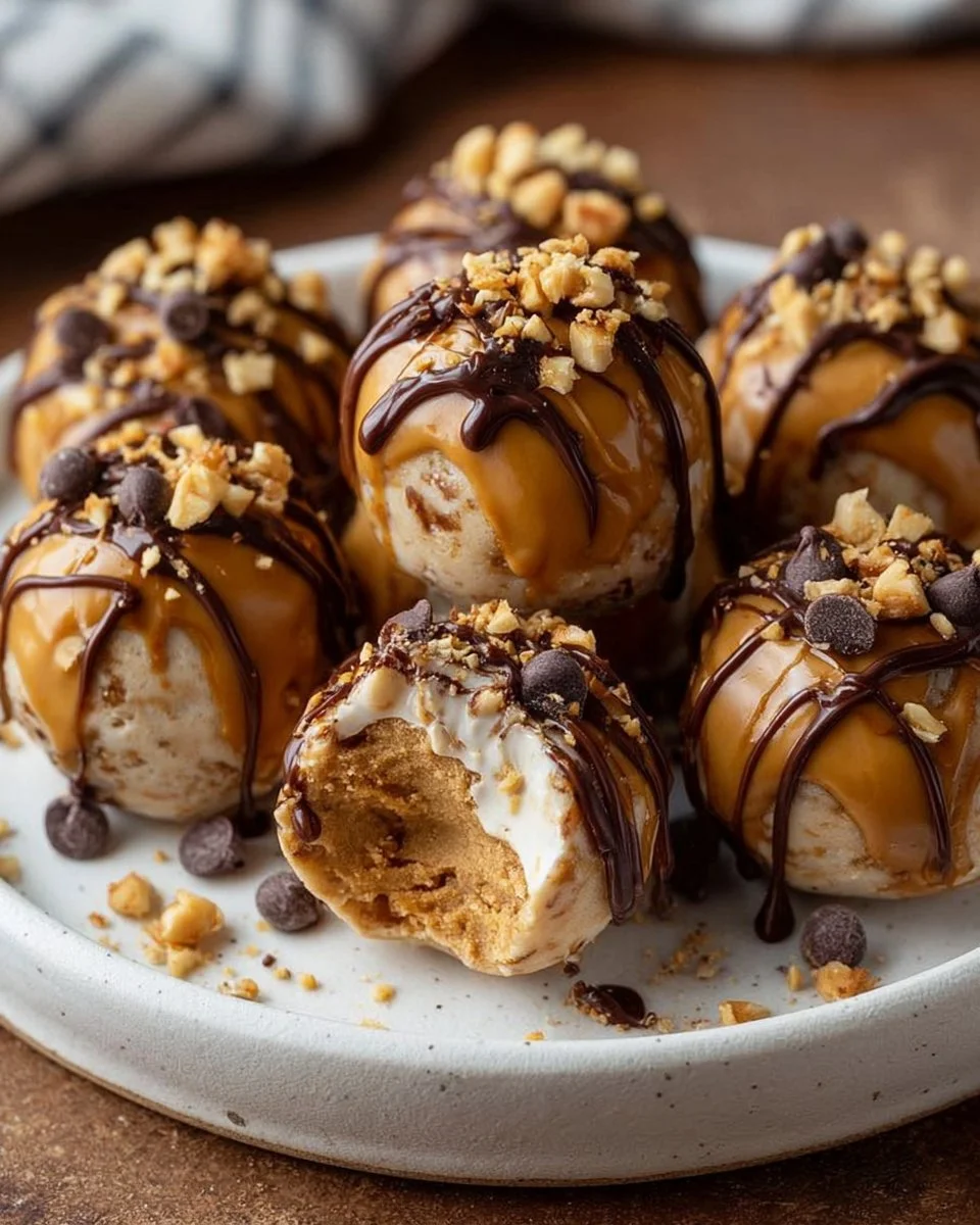 High Protein Frozen Peanut Butter Greek Yogurt Bites