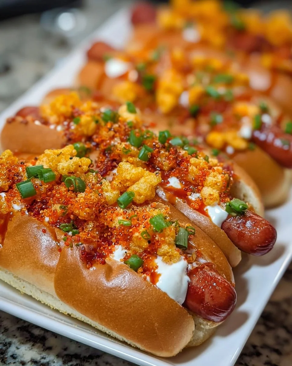 Spicy Flaming Cheetos Hot Dogs