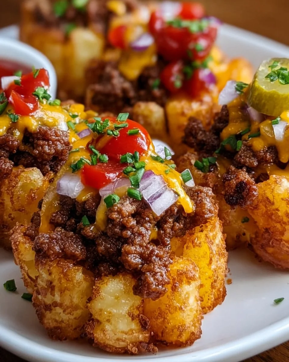 Cheeseburger Stuffed Tater Cones