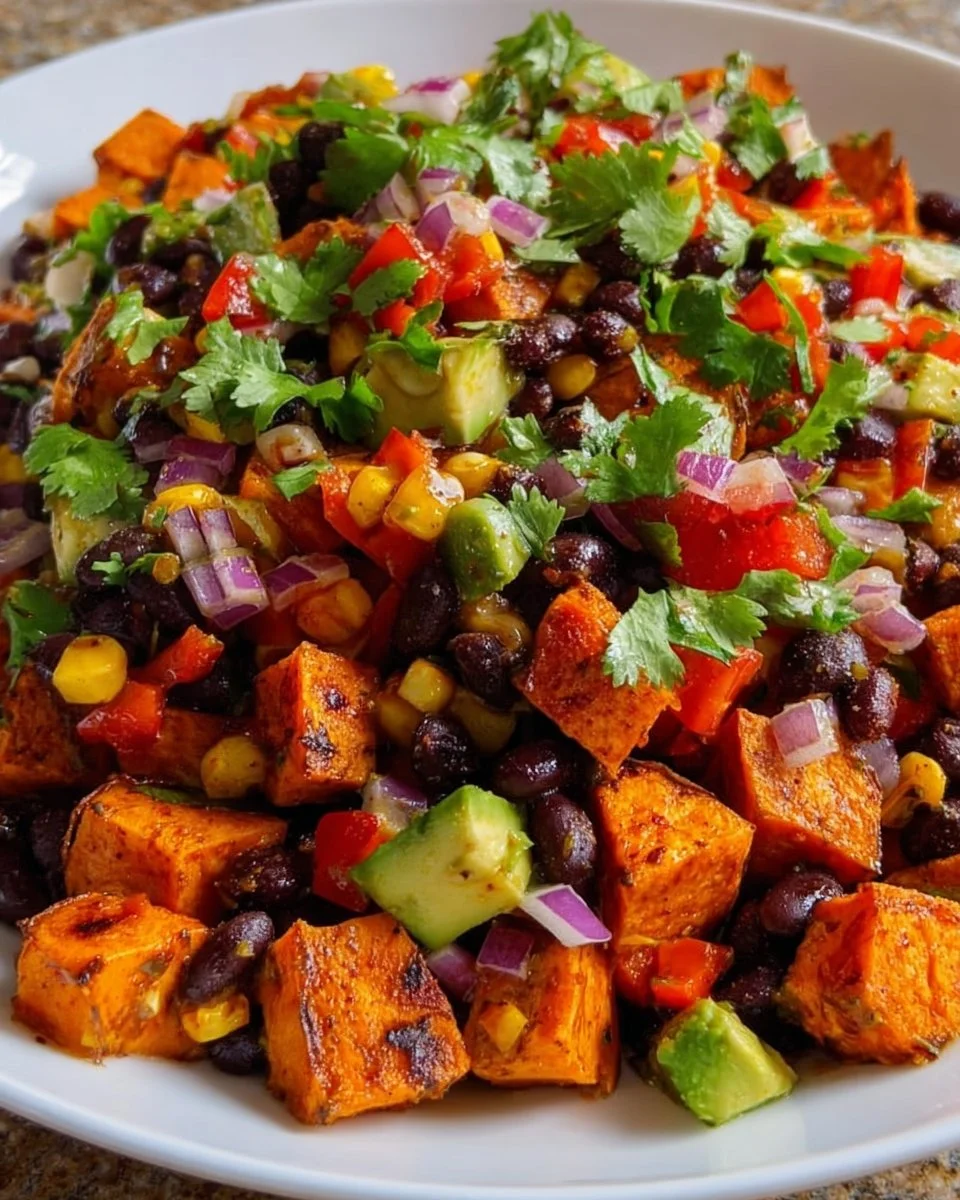 Roasted Sweet Potato Black Bean Salad